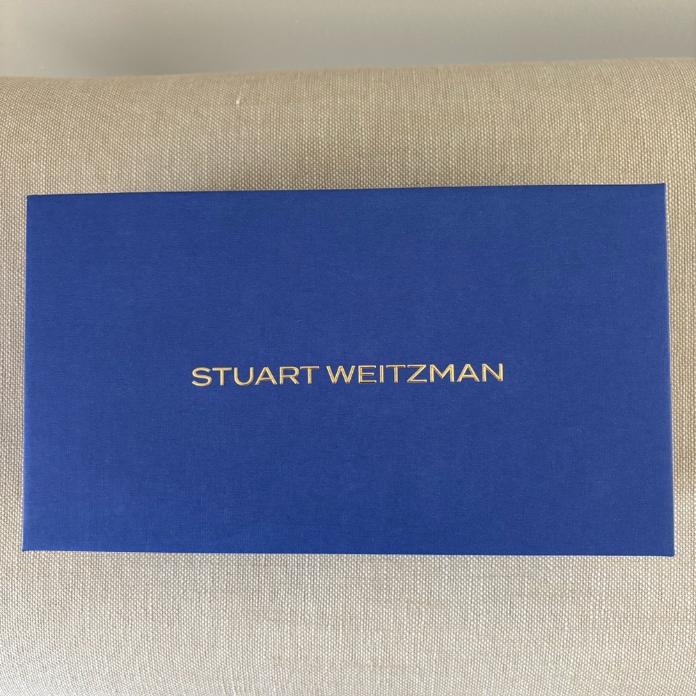 Stuart Weitzman Reese Flat Slide NIB Black Leather Mary-Jane Bows Pointy Toes 8 - Picture 15 of 15
